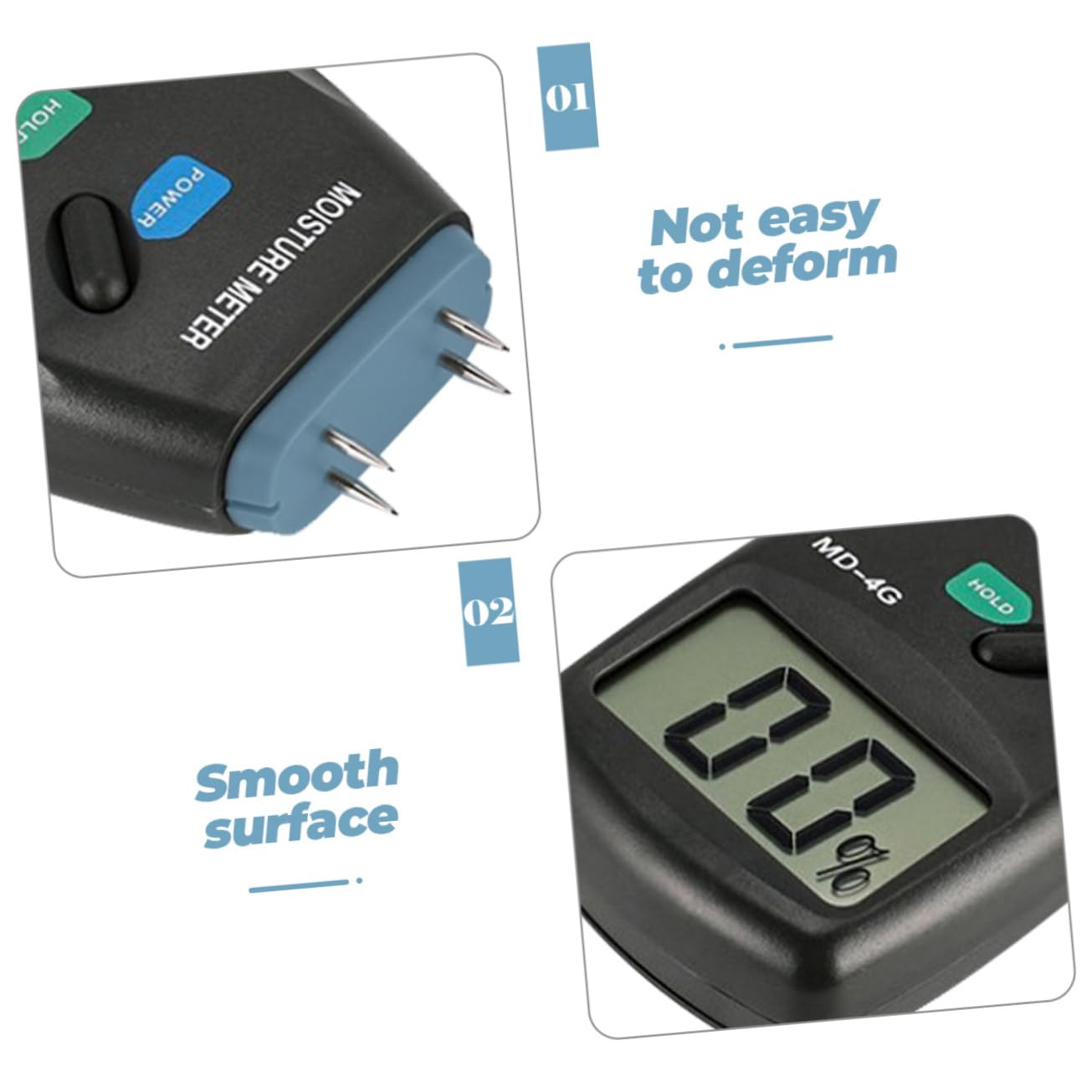 ULTECHNOVO Misuratore Di Umidità Per Legno Compatto e Leggero Rilevatore Di Umidità Alta Precisione Per Muri e Materiali Misurazione Veloce e Accurata Igrometro Professionale Per Uso