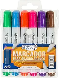 Marcador Pincel Para Lousa Quadro Branco, 6 Cores Sortidas