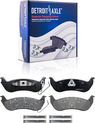 Miniatura 130 de Detroit Axle - Kit de freno para pastillas de freno de cerámica Ford Mustang Base GT 2000 2001 2002 2003 con repuesto de hardware delantero y trasero