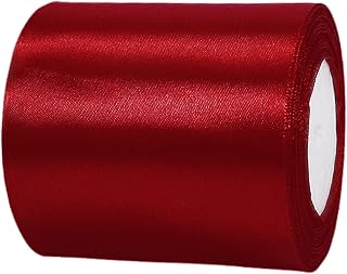22m Satinband Geschenkband Weinrot 100mm Breit,Auto Seidenband Dick Schleifenband Satin Dekoband Geschenkverpackung Deko Band Stoffband für Halloween Weihnachten Hochzeit Taufe Geburtstag DIY