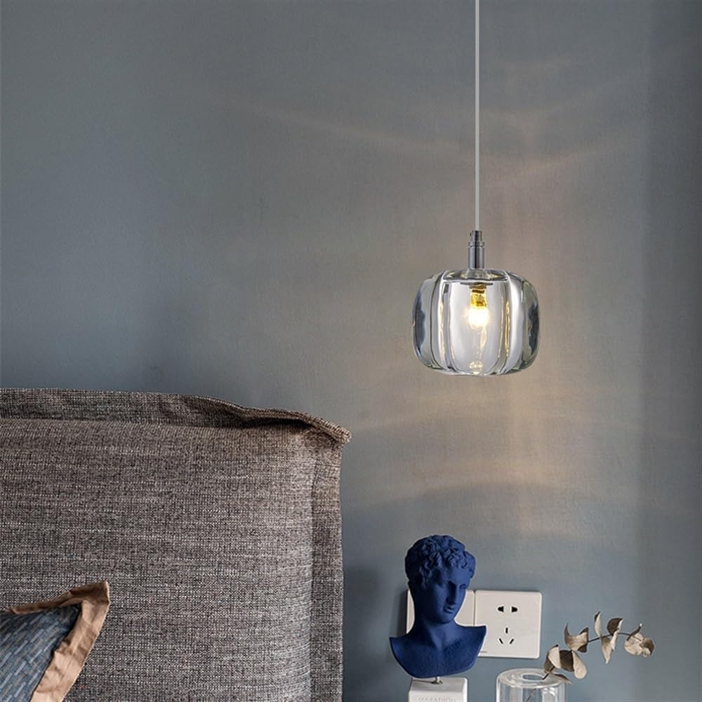 Mini Lights, Glass Hanging Lamp, Contemporary Farmhouse Lighting Fixtures with Adjustable Cord, Kitchen Island Hanging Chandelier for Dining Room Re/B/11Cm