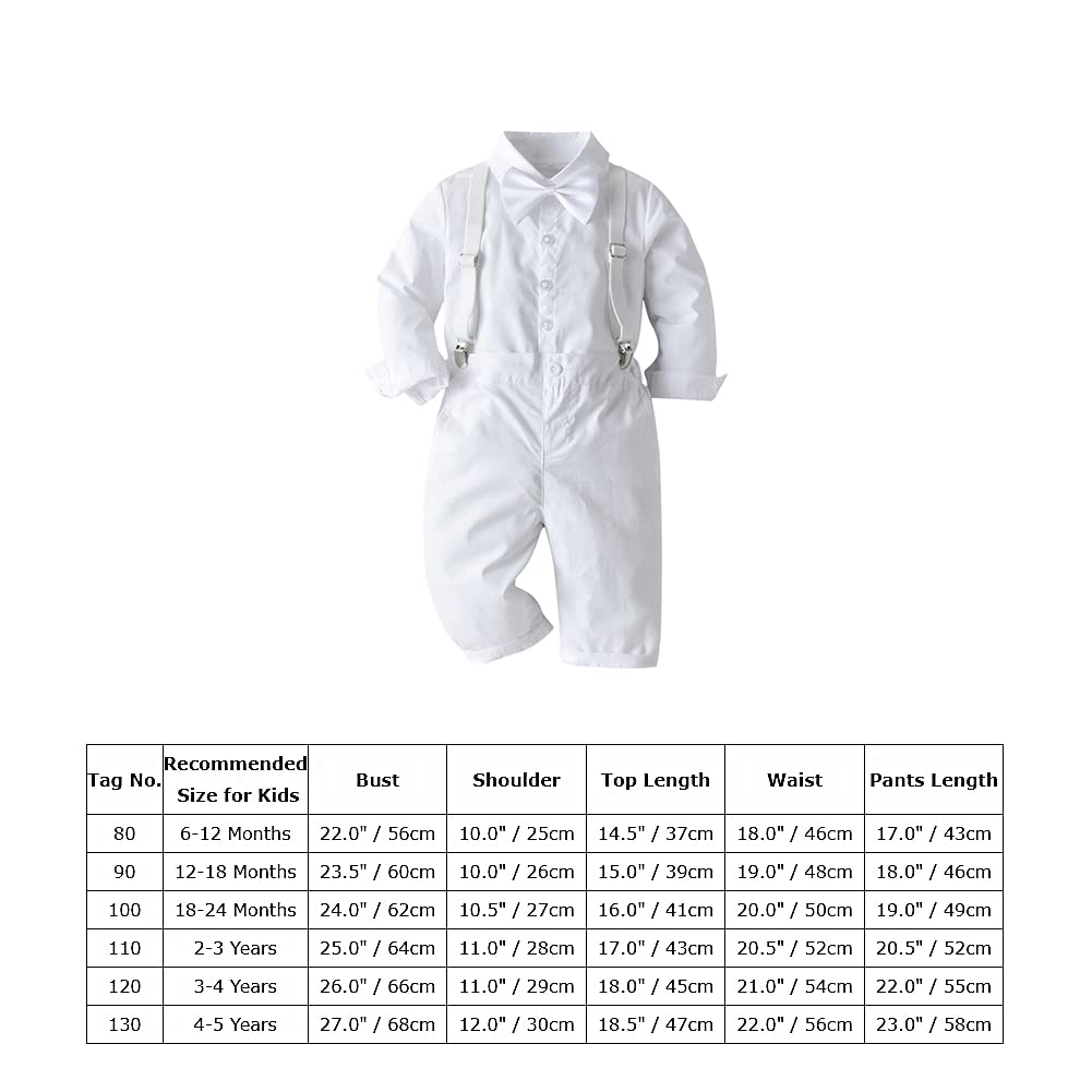 IBTOM CASTLE Completo da battesimo per bambini, con camicia e papillon, per matrimonio