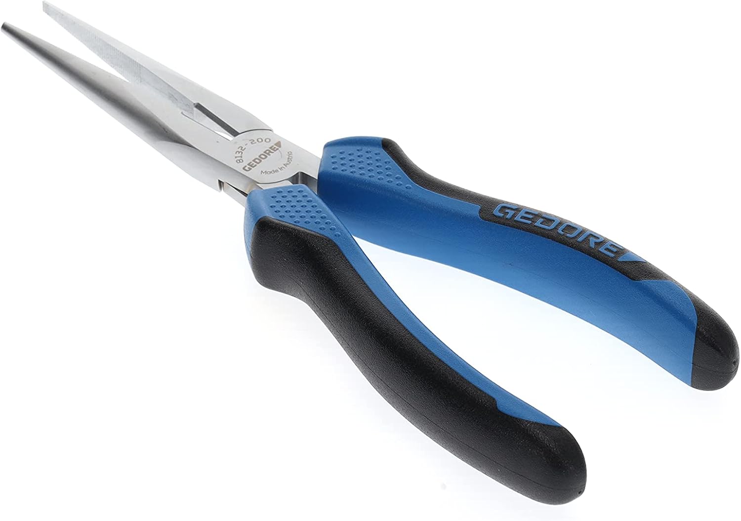 GEDORE Telephone Pliers, Long Nose, Toothed, Straight, Induction-Hardened, Dual-Material Grips, Length 200 mm, 8132-200 JC - Image 3