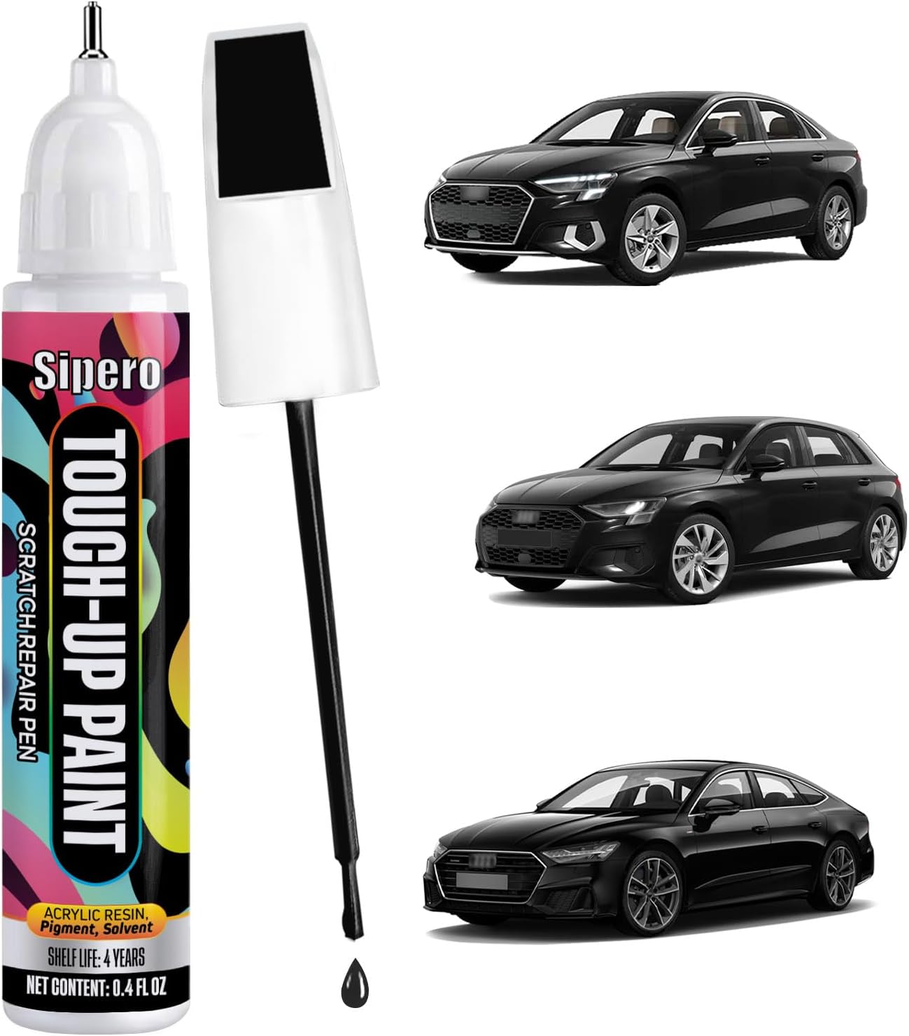 Ibis White (LY9C) for Audi Touch Up Paint Pen - Exact OEM Match Repair Kit for Chips & Nicks - Compatible with A3, A4, Q3, Q5
