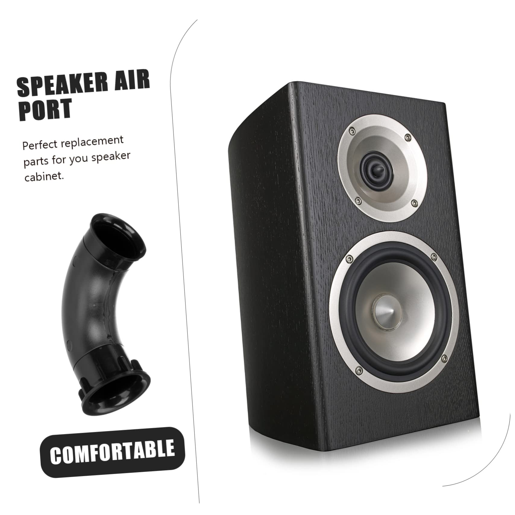 OSALADI 4pcs Speaker Port Tubes for Improved Bass Response Sound Port Outlet for Home Car and Bar Use Easy Installation Design Dimensions