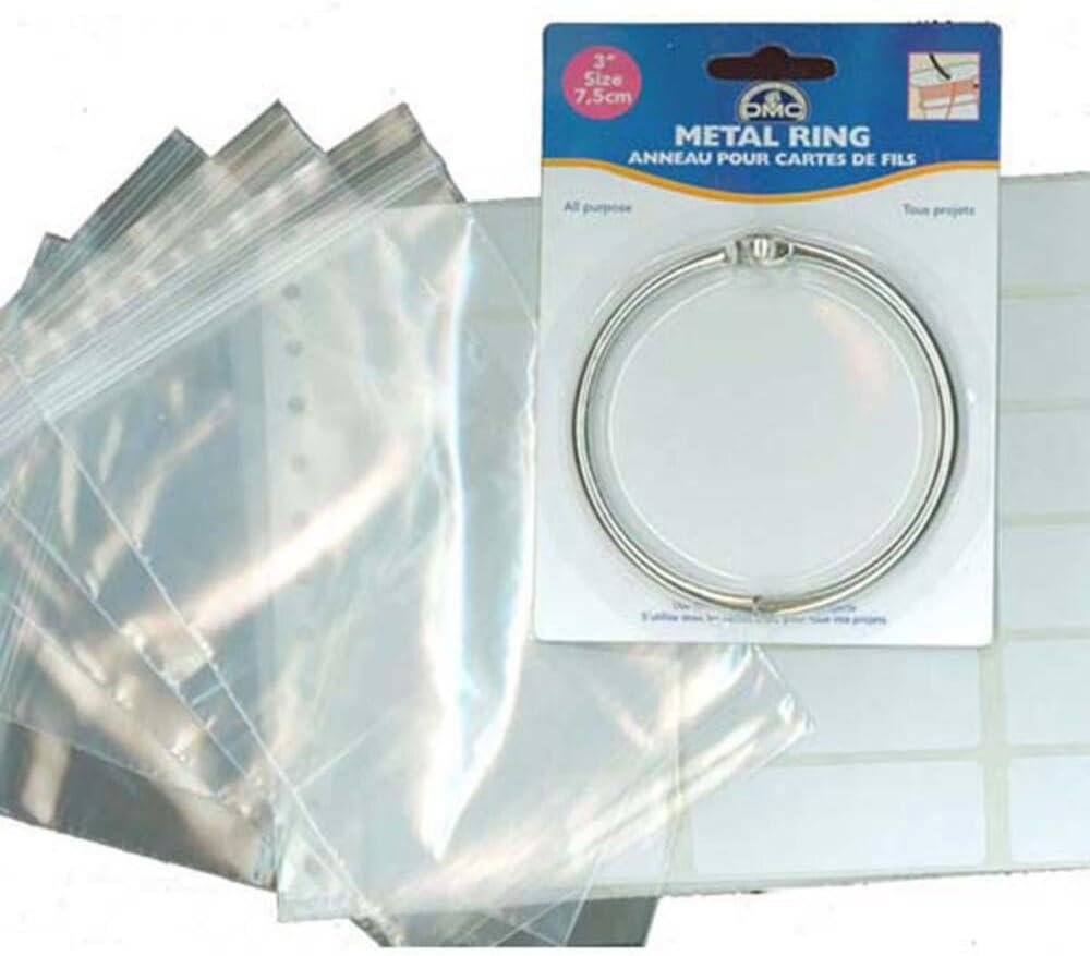 Floss Organizer Polybag With Snap Ring-3"x5" 36/pkg