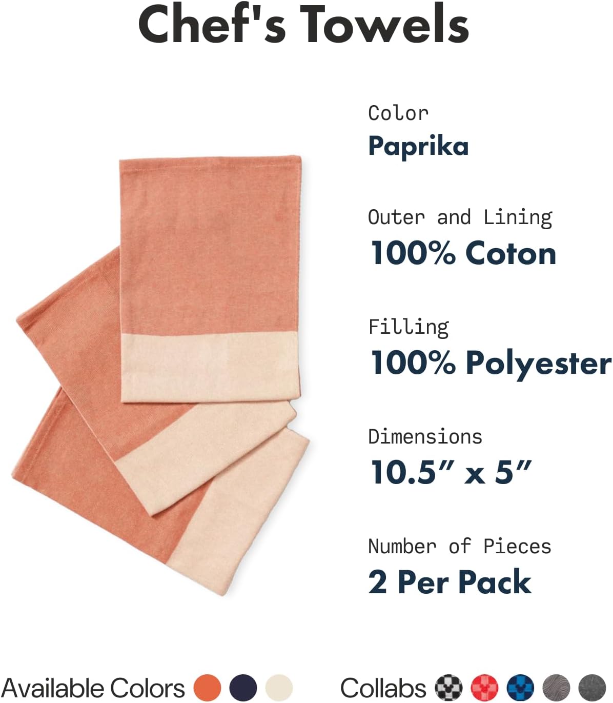 hedley & bennett Chef's Towels - 100% Cotton Kitchen Towels - Quick Absorbent Dish Cloths - Soft and Durable Kitchen Towel - Machine Washable and Dryable - Paprika Red, 3-Pack