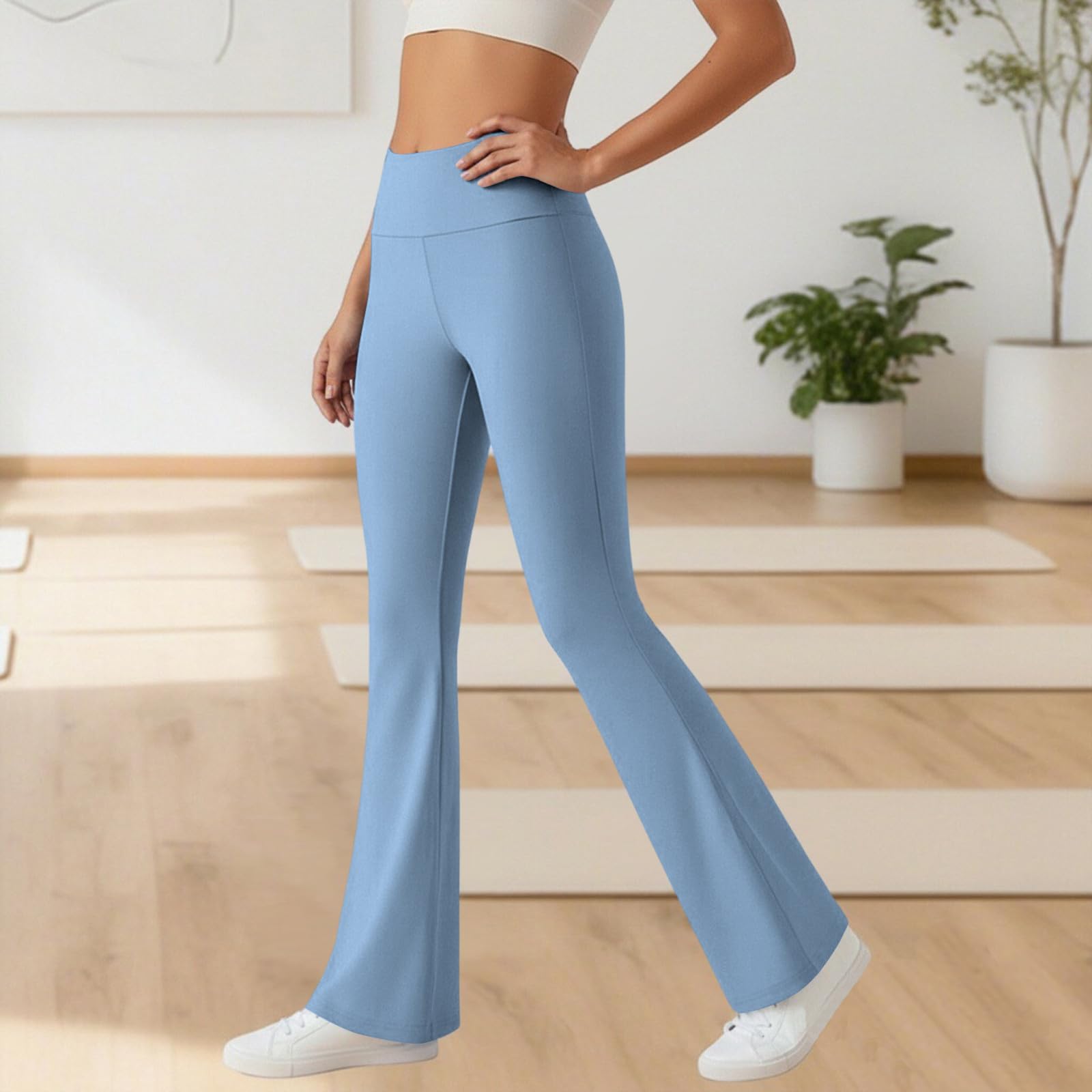 Legginsy do jogi dla kobiet czysty wygląd spodnie sportowe z wysokim stanem lekko rozkloszowany kształt dopasowanie siłownia trening ruch komfort na co dzień