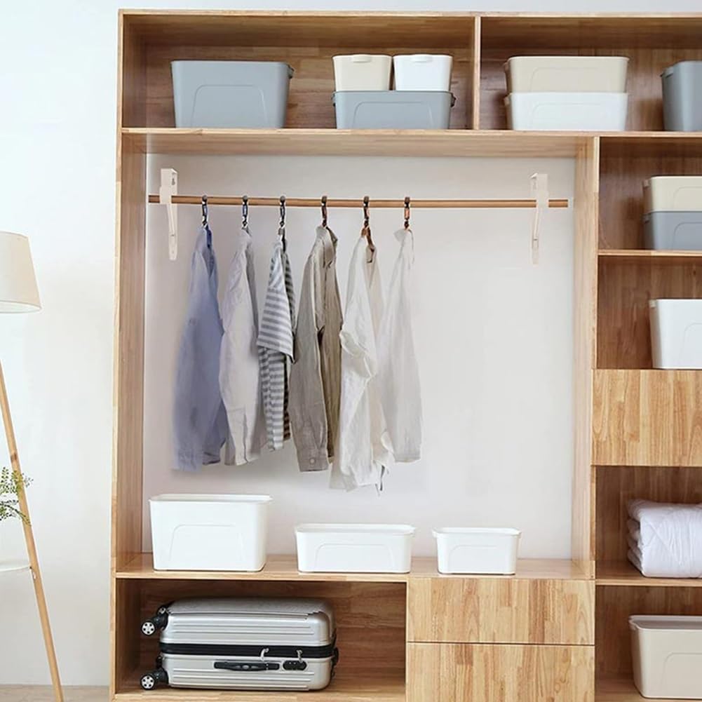 4 Pack Floating Shelf Bracket with Hook, Heavy Duty Closet Shelf Rod Brackets, Triangle 90° Corner Brace, Max Load 154 lb, White, 11in