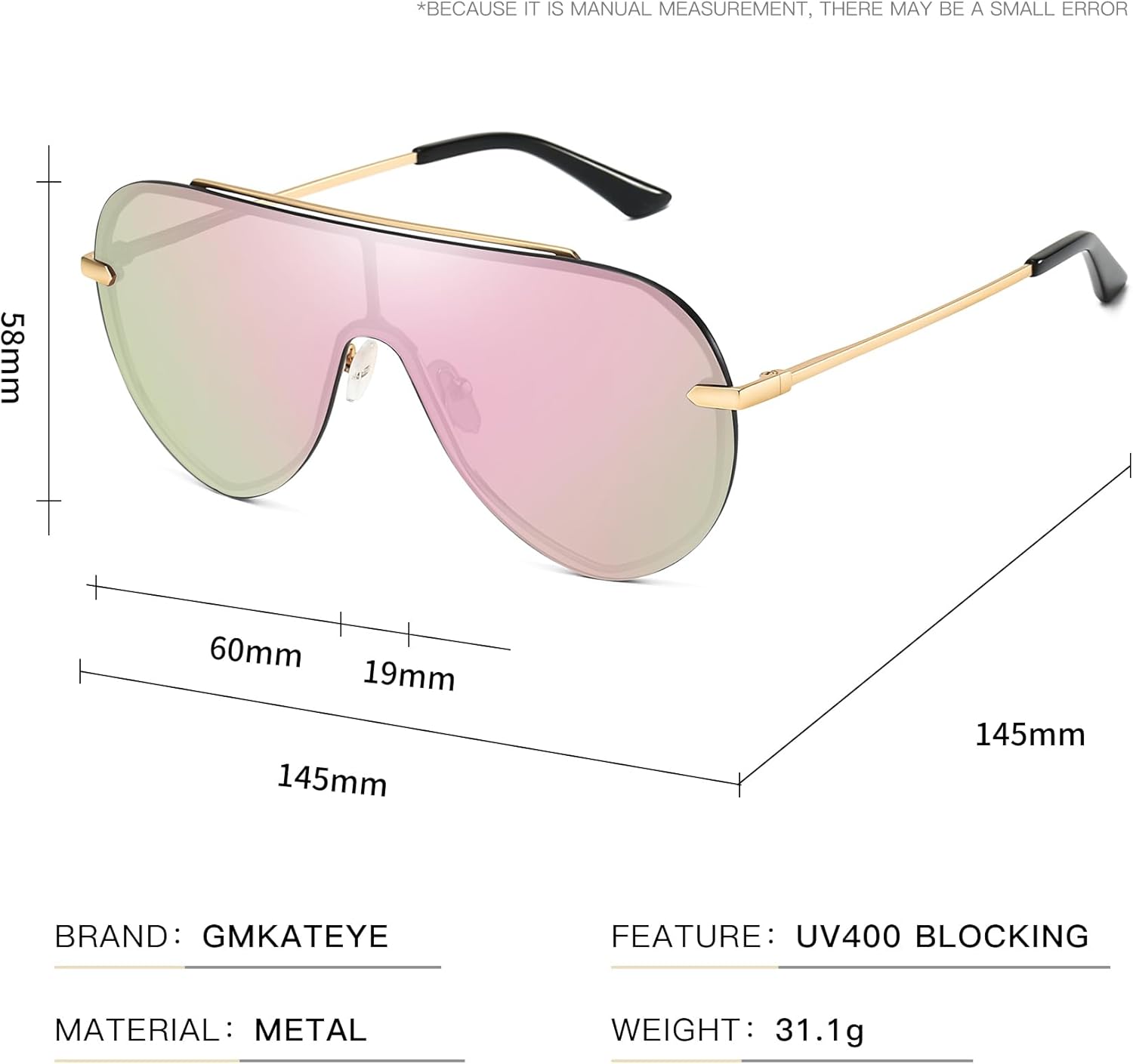 Chic Oversized Shield Sunglasses Womens Trendy, Designer Stylish UV Protection Sun Glasses Large Frame Shades - Image 4