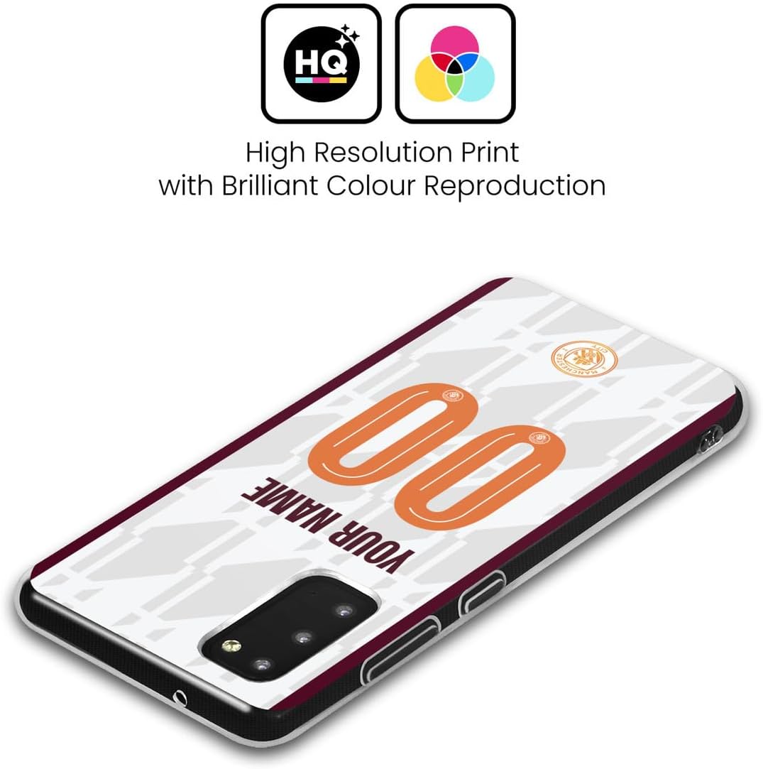Custom Customised Personalised Manchester City Man City FC Away 2023/24 Badge Kit Gel Case [Military Grade Protection] Compatible with Samsung Galaxy S21+ 5G