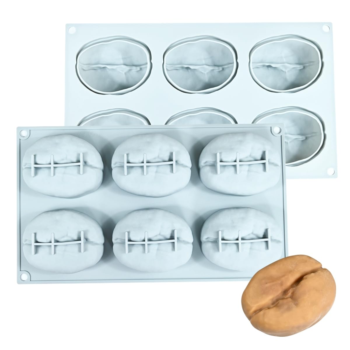 mostsom Molde de silicona para chocolate, molde antiadherente para tartas de mousse para hornear, dulces, gelatina, helado y decoraciones de postres (C_Coffee Beans)