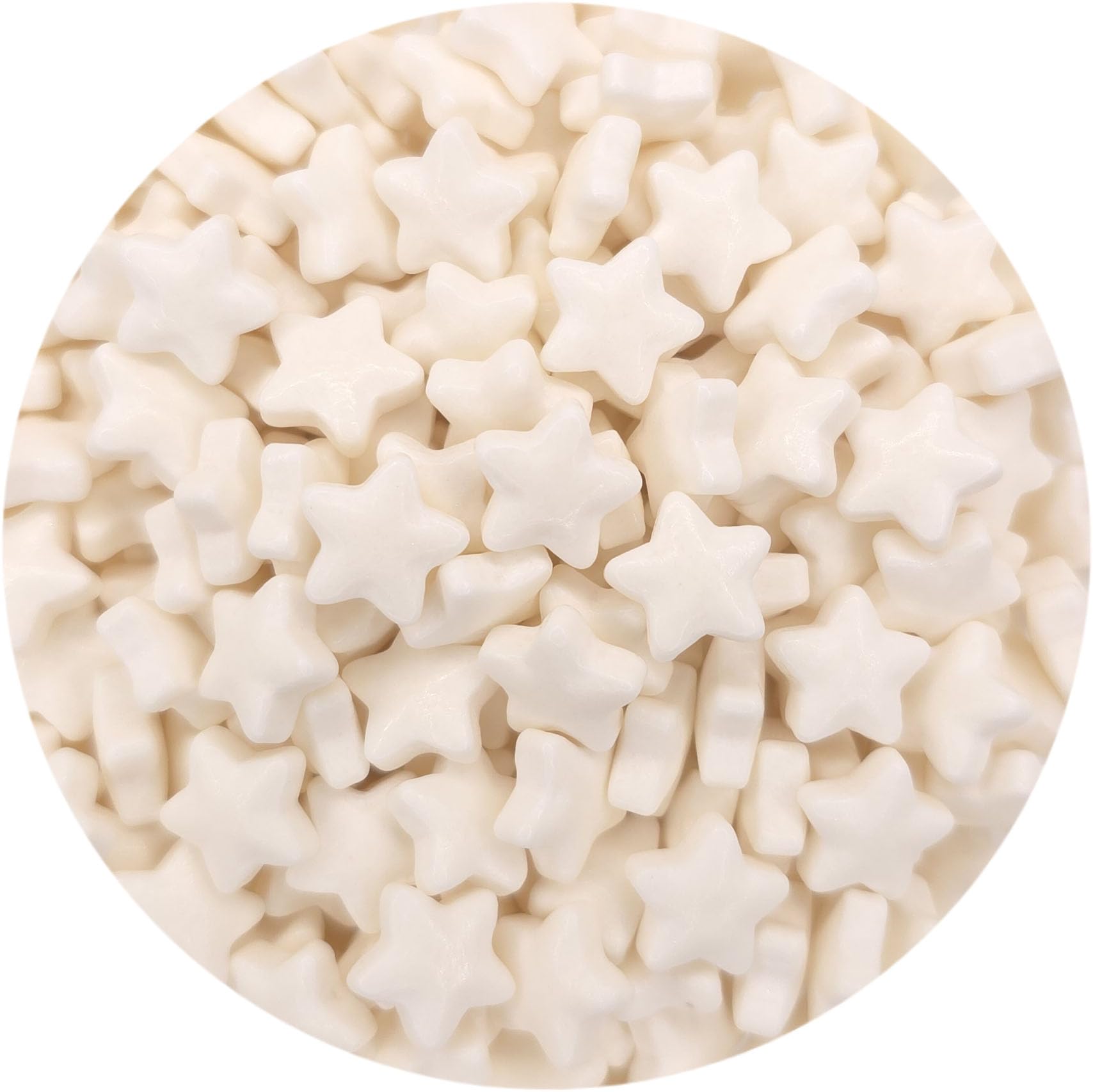 NCS Star Edible Sprinkles – White Cupcake, Cake & Cookie Decorations, 8 oz