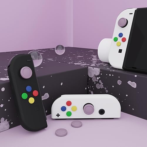 Vista 100 de eXtremeRate PlayVital - Tapas para joystick Switch Lite, tapa analógica de silicona para empuñaduras de pulgar OLED Joycon - Gris claro