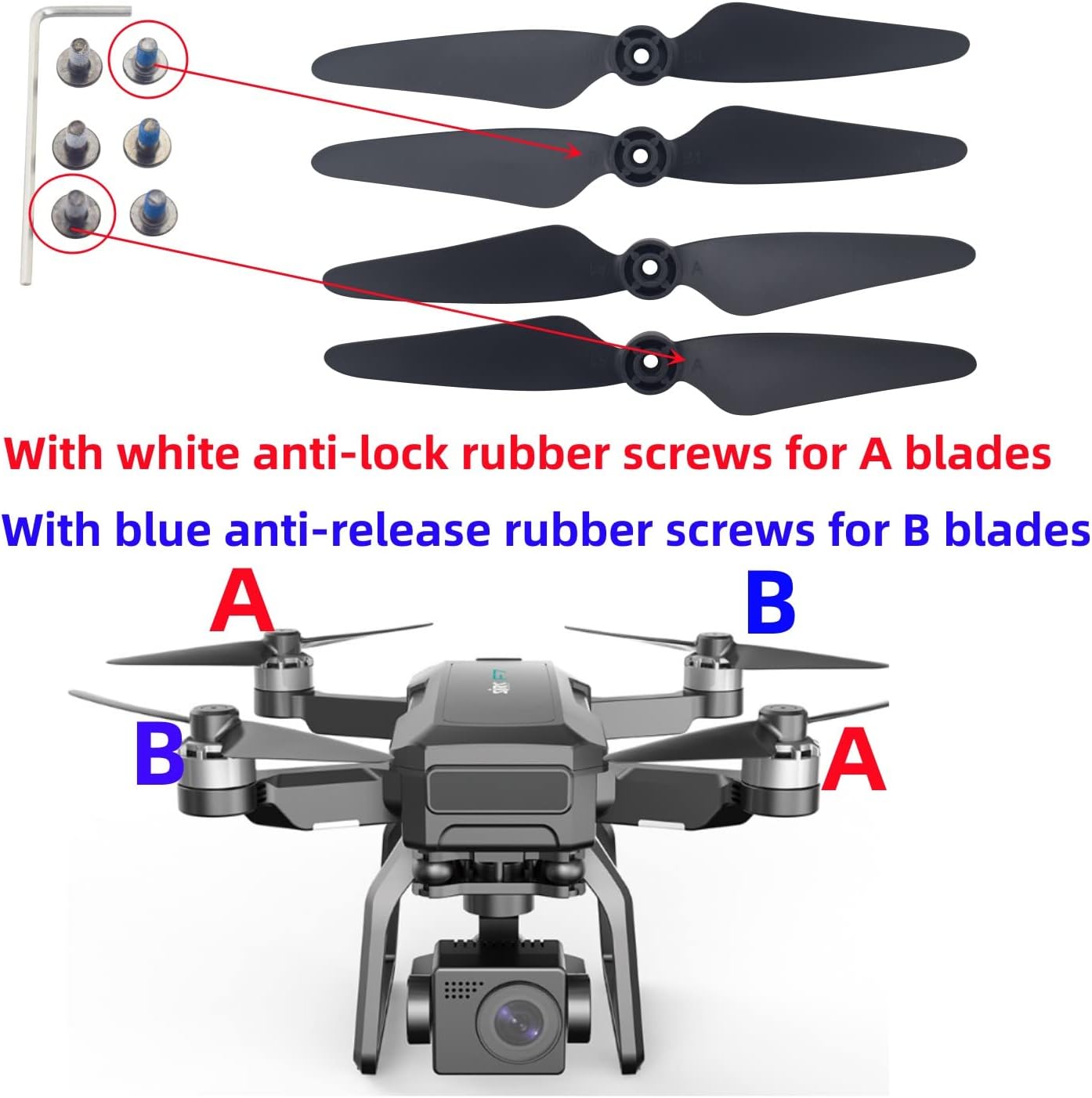 Fytoo 8PCS Propeller for SJRC F7 F7pro F7S F7GB2 9800FT RC Aerial Quadcopter Paddle RC Drone Spare Parts