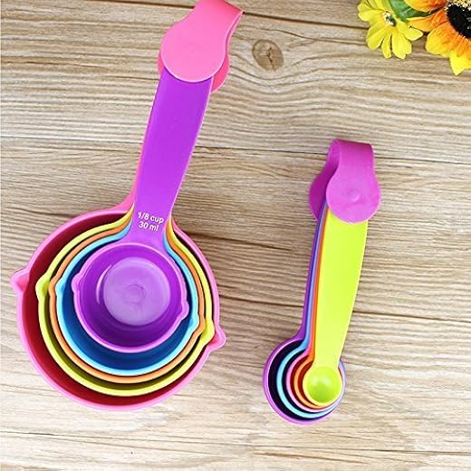 PRITAM Plastic Measuring Cup and Spoon Set of 10 Piece Colo