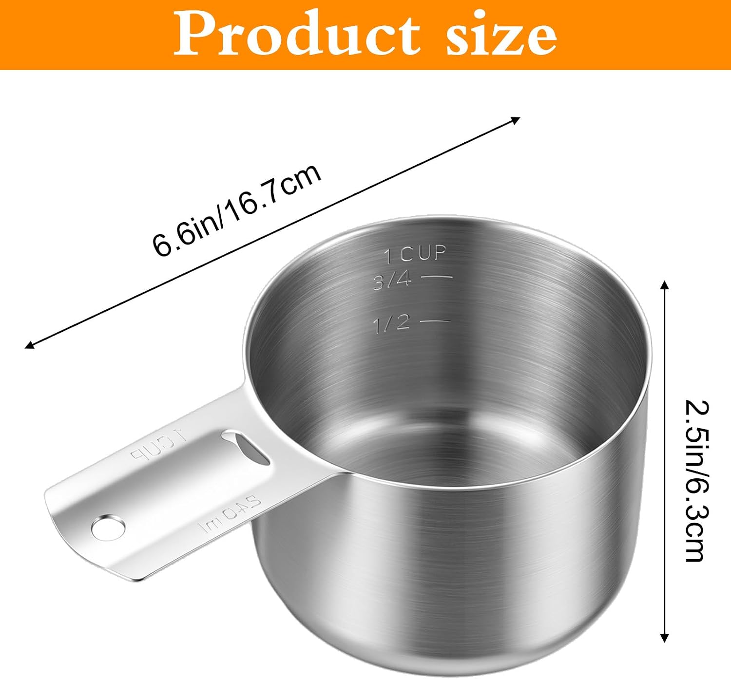 240ml 8oz Measuring Cup, Measuring Cups with Etched Inner Scale