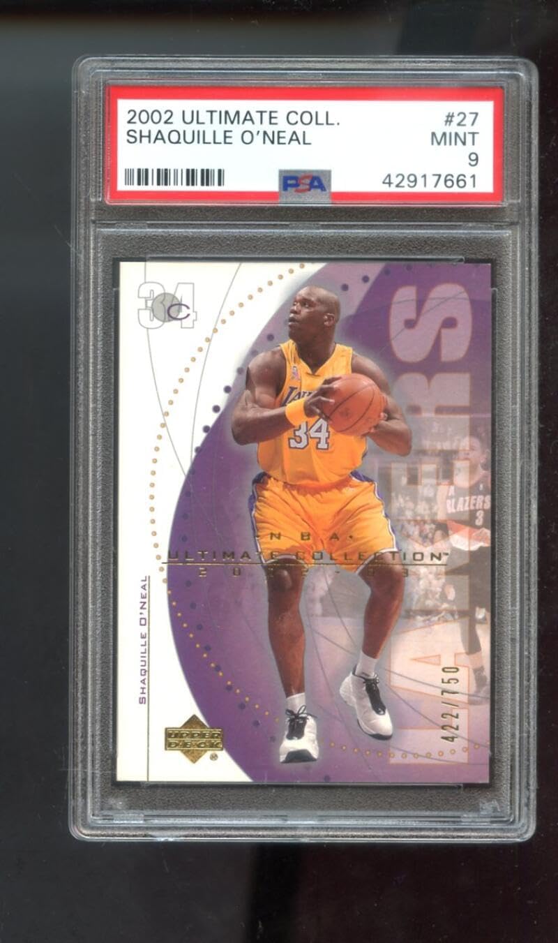 2002-03 Upper Deck Ultimate Collection #27 Shaquille O'Neal Shaq ONeal PSA 9 Graded Basketball Card NBA 02-03 2002-2003 Los Angeles Lakers INSERT 422/750