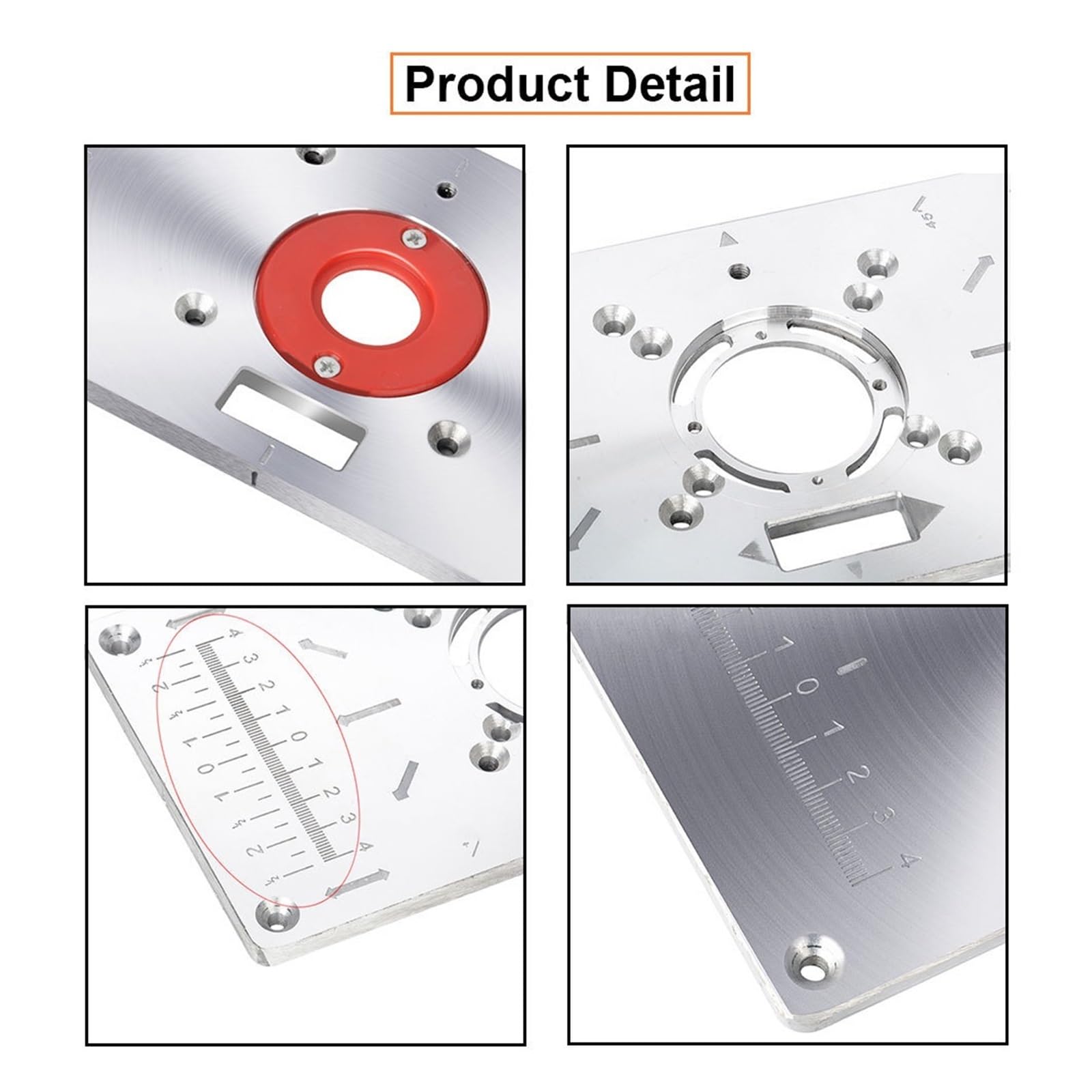 Piastra For Inserto Da Tavolo For For Router For La Lavorazione Del Legno In Lega Di Alluminio Anello For Scheda For Incisione Su Precisione, Resistente All'Usura(No 02)