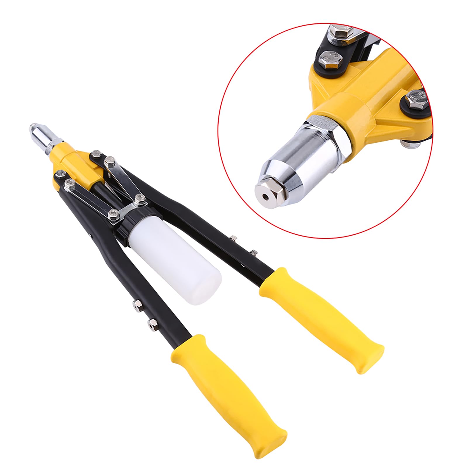 GOTOTOP Pinces a Rivets Pop, Pince a Riveter Professionnelle avec 6 Nez pour Rivets Aveugles 2.5mm, 3mm, 3.2mm, 4mm, 5mm, 6mm 44.5 x 16.9cm