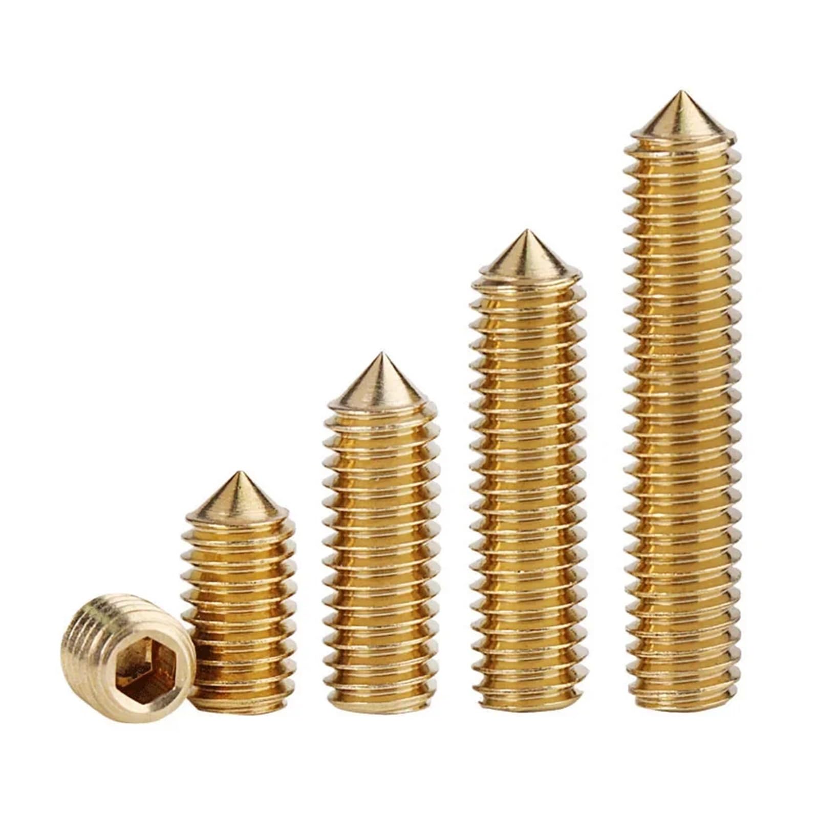 10-100 Uds M5 M6 Tornillos Sin Cabeza De Latón Macizo Punta Cónica Juego Zócalos Hexagonales Pernos DIN 914(M6 X 12mm-40pcs)