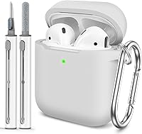 Vista 336 de Funda para AirPods Pro con kit de limpieza, funda de silicona suave para Apple AirPod Pro de 1ª/2ª generación, accesorios de funda AirPods Pro/Pro 2