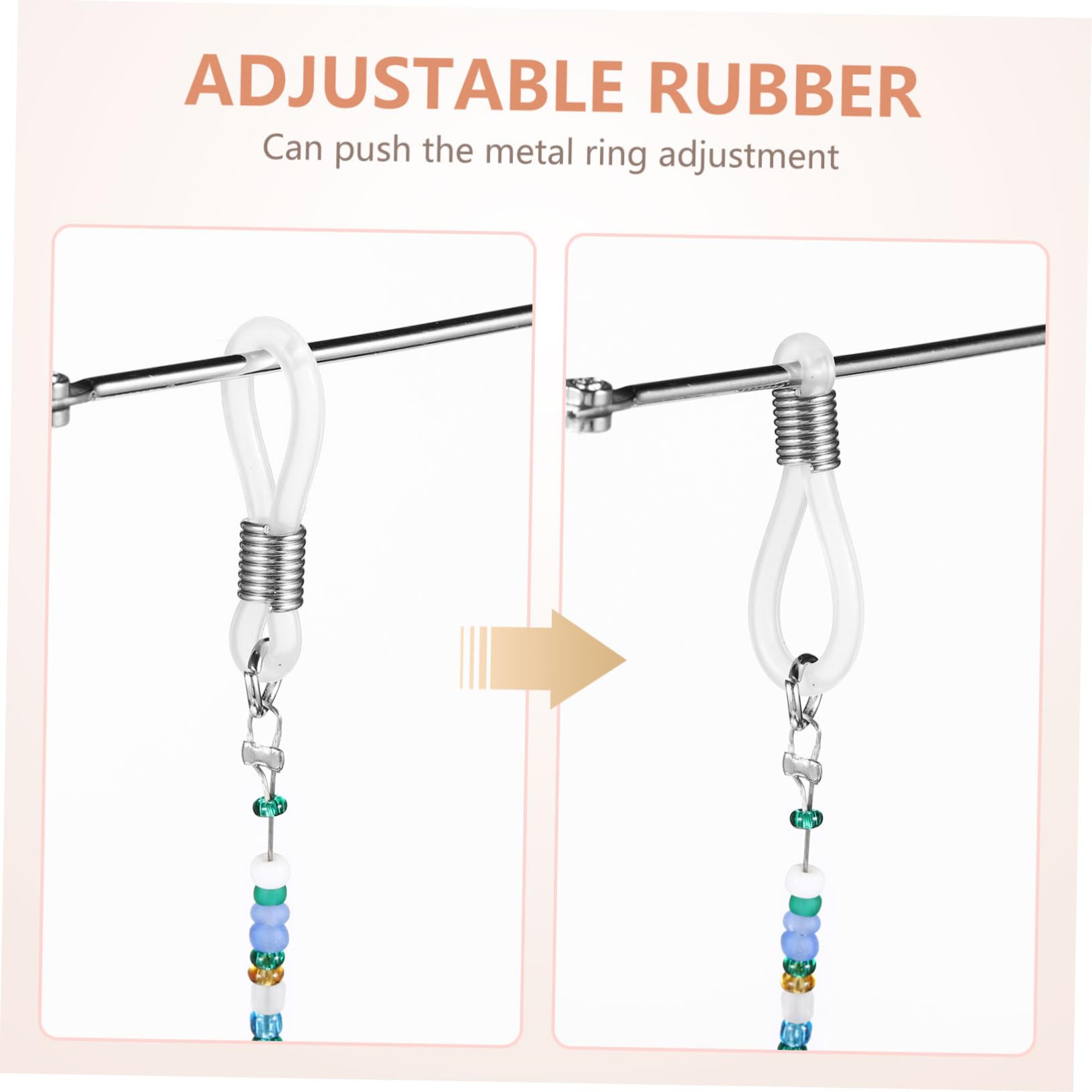 IMIKEYA Cadena para Gafas de Cuentas Finas, 2 Piezas, Plástico, Cuello