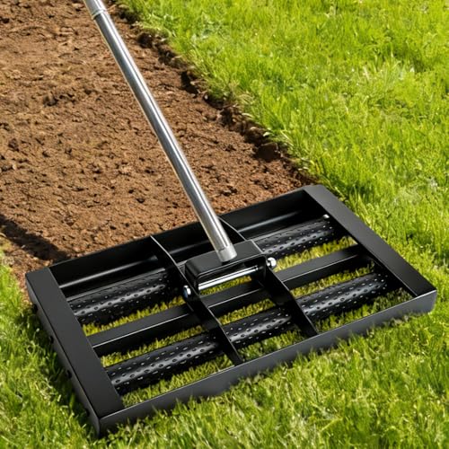 Rastrillo nivelador para jardín de 17 pulgadas con mango ajustable miniatura 1