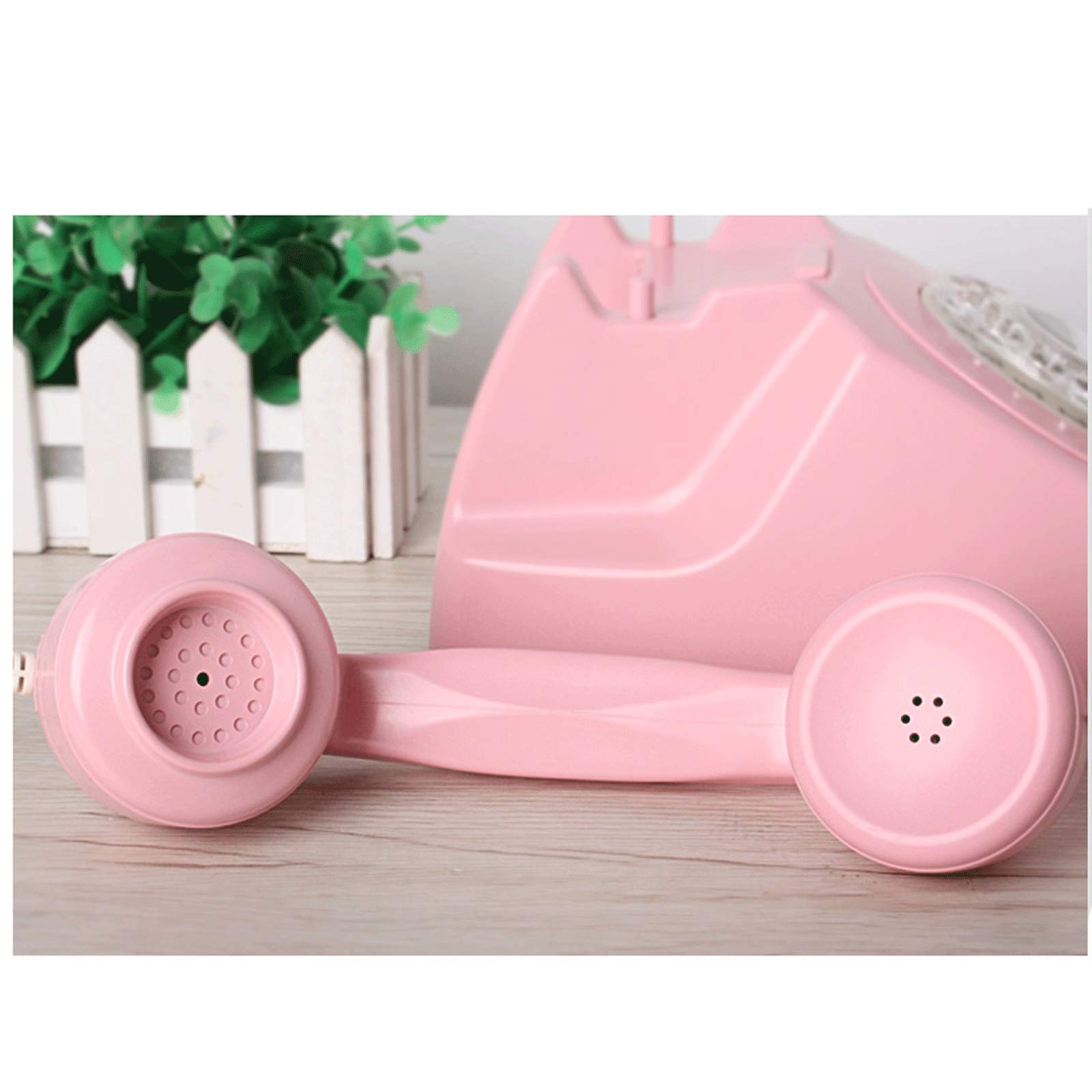 Domowy telefon stacjonarny w stylu europejskim w stylu retro, staromodny telefon przewodowy z wybieraniem, zabytkowy telefon z litego drewna, biuro domowe, hotel, galeria, telefon retro jubilera