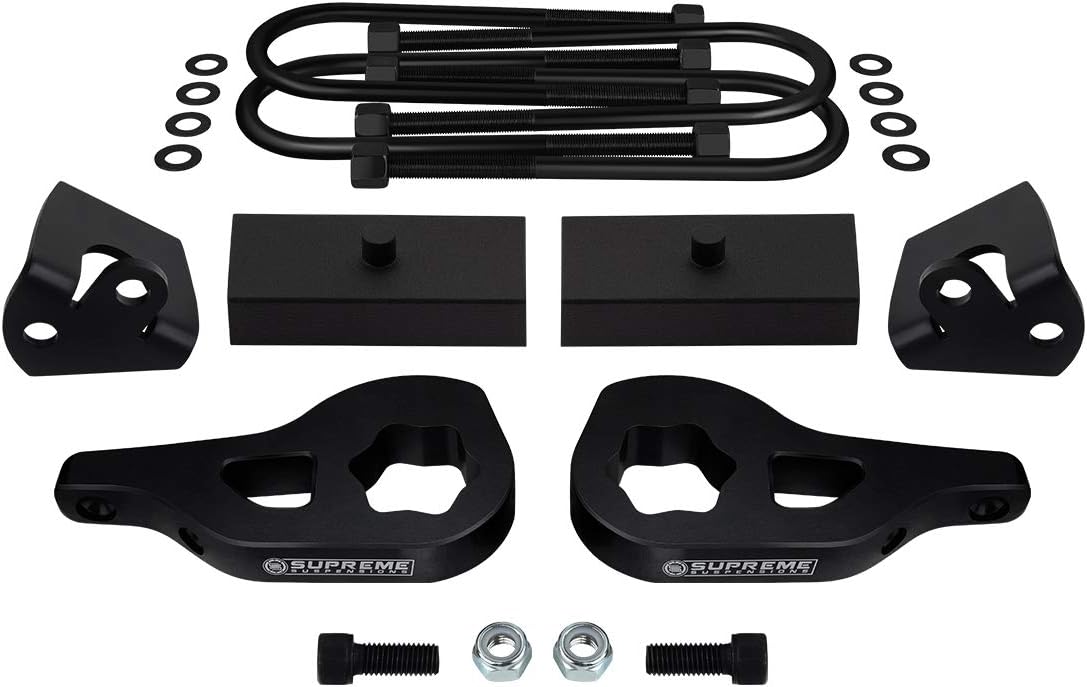 Supreme Suspensions - 3" Front + 1" Rear Lift Kit for 2002-2005 Dodge Ram 1500 4WD High Strength Steel Full Suspension Lift Kit with Front Shock Mount Extenders