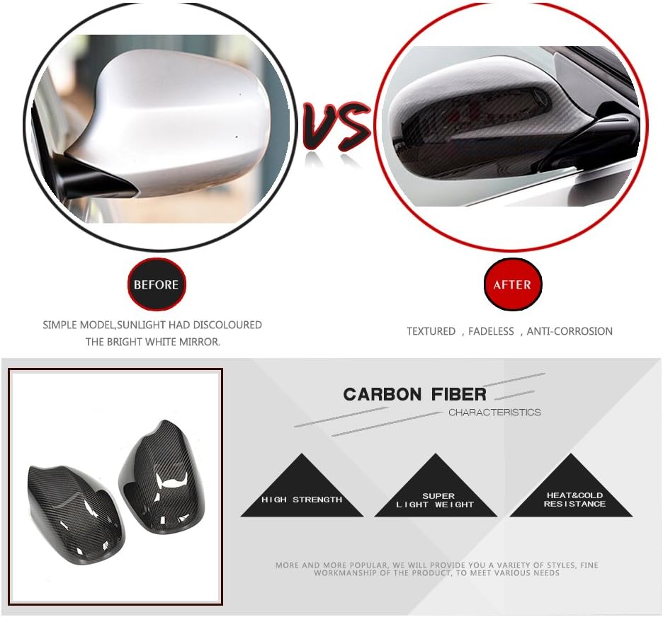 Carbon Fiber Mirror Covers Caps fits BMW 3 Series 325i 328i 335i E90 E91 LCI 2009-2011