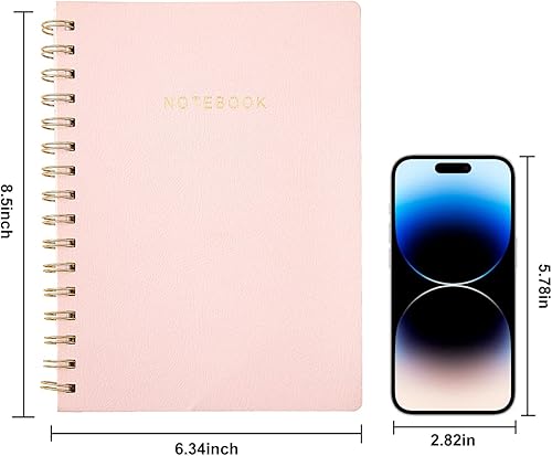 Miniatura 4 de Cuaderno de espiral, diario de negocios de tapa suave con bolsillo grande, ancho de 8.5 x 6.34 pulgadas, bloc de notas encuadernado con alambre, 160