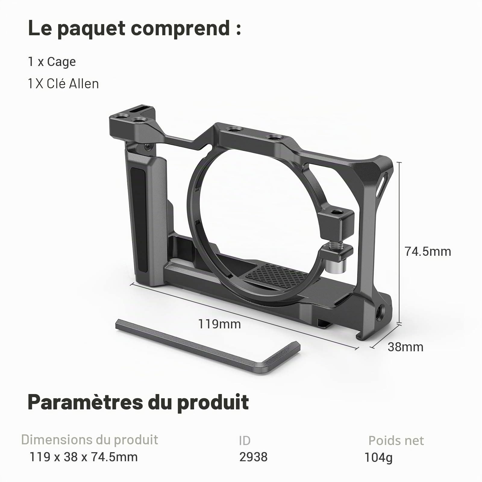 SMALLRIG Cage pour Sony ZV-1F, ZV1, ZV-1 II avec Cold Shoe Intégré - 2938