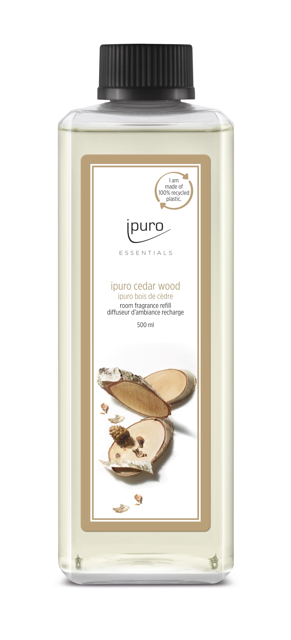 ipuro Essentials Cedarwood Room Scent, Premium Air Freshener Refill, Warm Spicy Indoor Climate, Eco Friendly Design, Clear, 500 ml Home & Kitchen