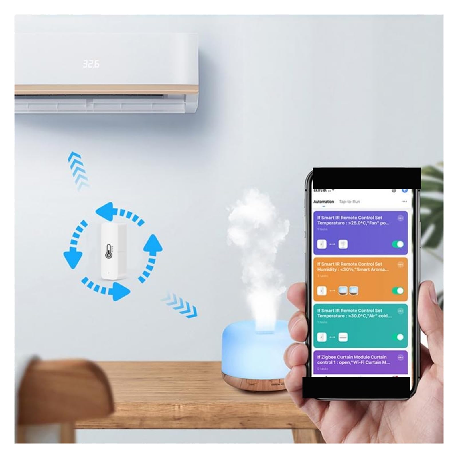 Sistema di allarme, Termometro da interno con sensore intelligente di temperatura e umidità allarme cicalino for una vita(WIFI Version)