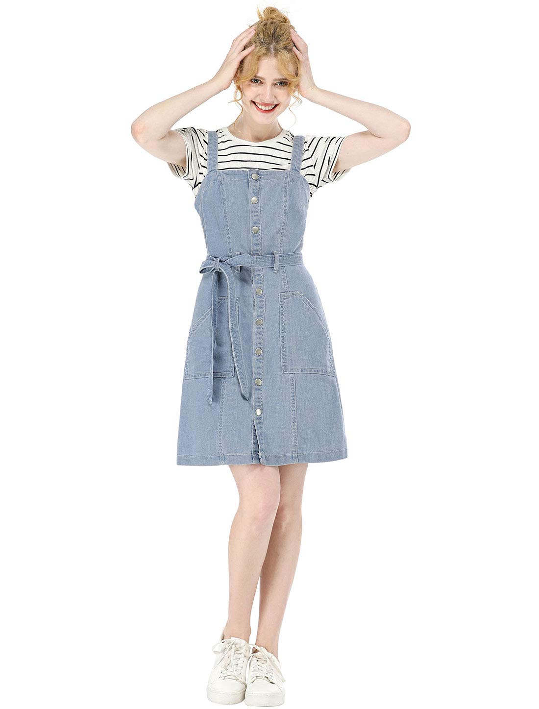 Allegra K Denim Dress Alinear Mujer
