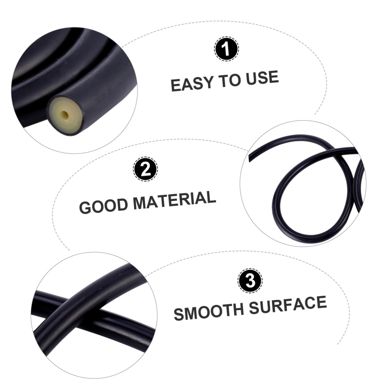 iplusmile Tube Remplacement de Plongée Élastique en Latex Naturel 3x16mm Noir Accessoire Léger pour Chasse sous-Marine
