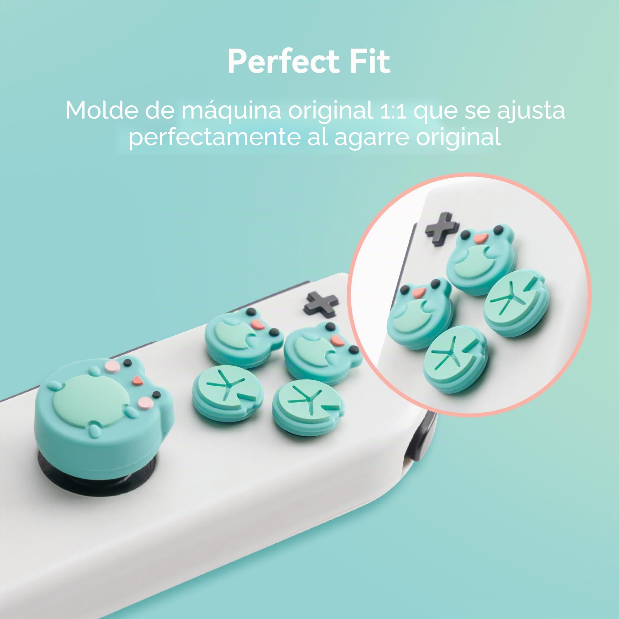 GeekShare ABXY - Funda Adhesiva de Silicona con Forma de Cruz, Compatible con Interruptor/OLED Frog y Axolotl
