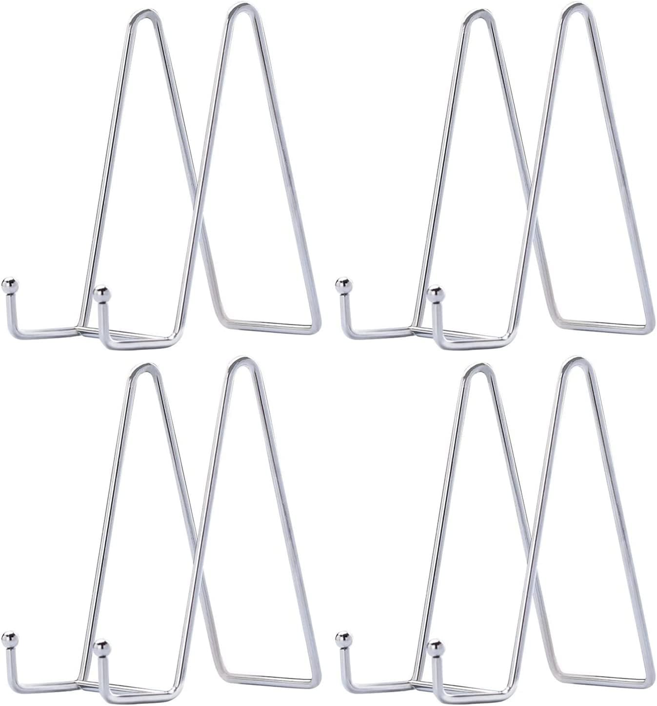 LIONWEI LIONWELI Plate Stands for Display - 6 Inch Metal Easels 4 Pack - Sturdy Tabletop Holders for Decorative Plates, Picture Frames, Books, Tablets, Vinyl Records & More - Silver