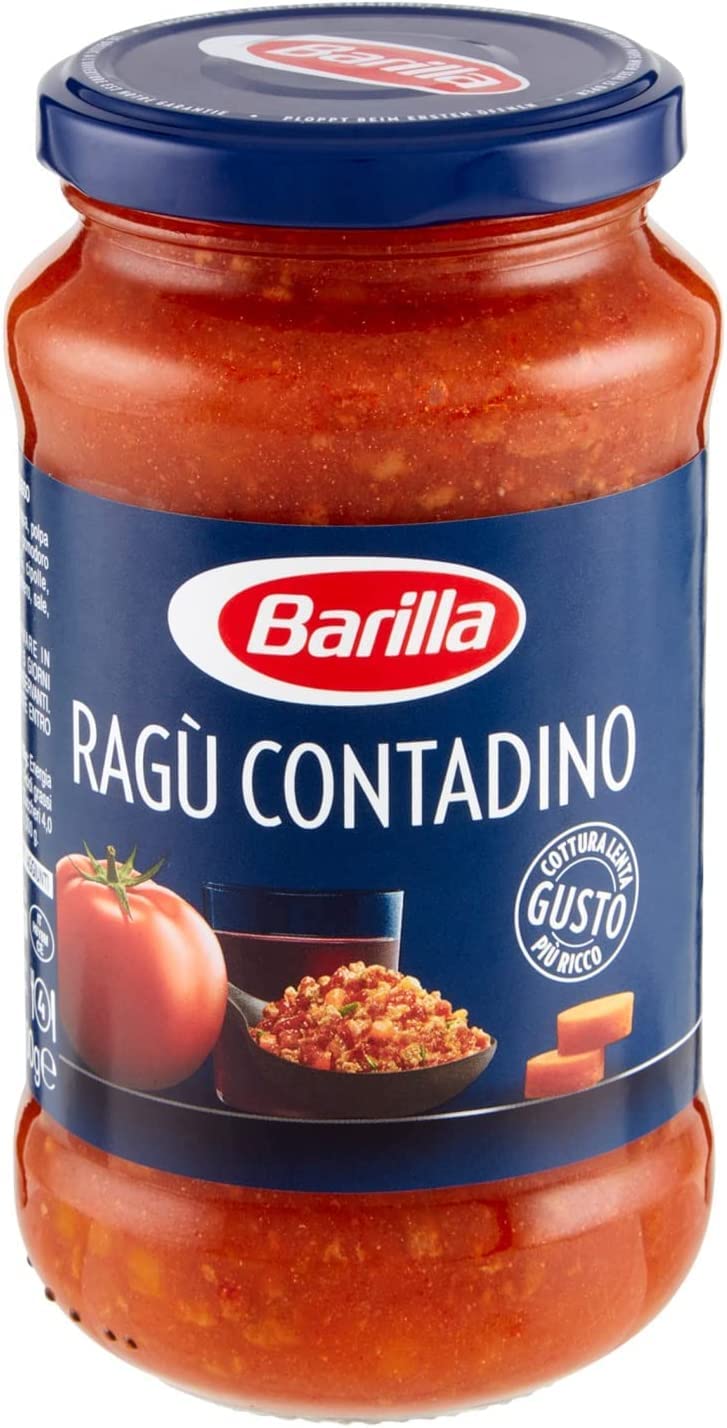 12x Barilla Ragù Contadino Pastasaucen tomatensauce mit Rotwein 400g aus italien
