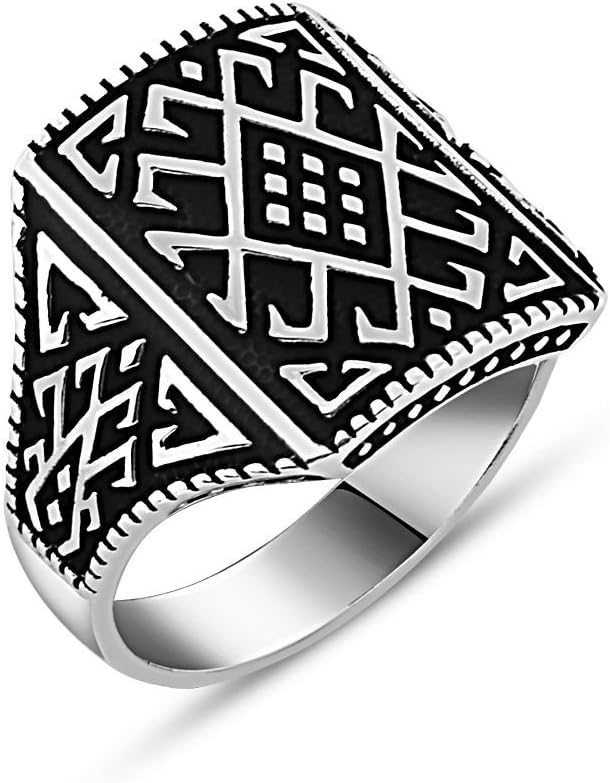argunjewelleryTurkish Ottoman Jewelry Nice Seljuk Motif 925K Sterling Silver Men's Ring