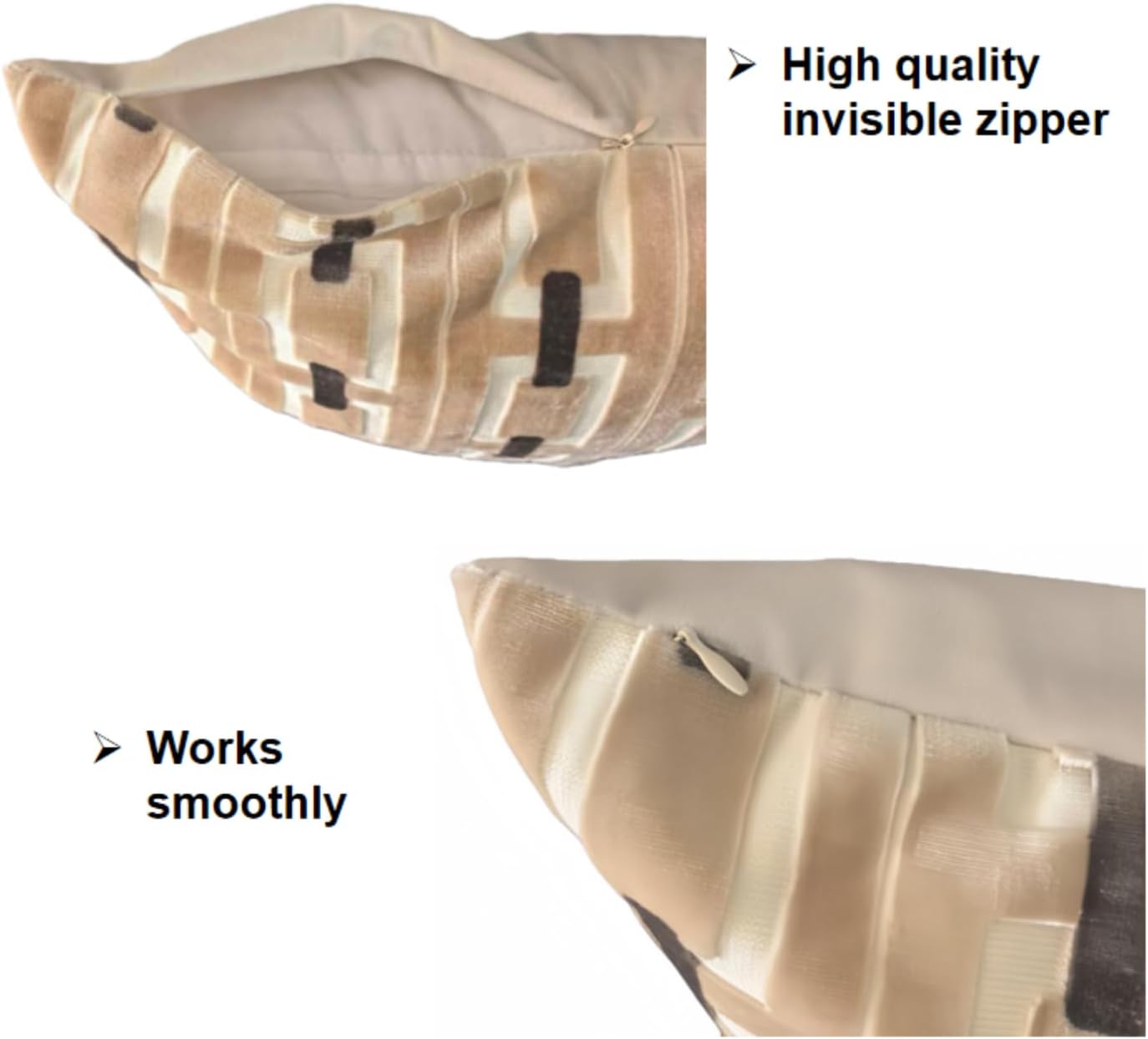 Living Room Decor Couch Throw Pillow Covers with Square 18 * 18 Set of 2 for Cozy Home Bed and Textured Velvet (Light Coffee)