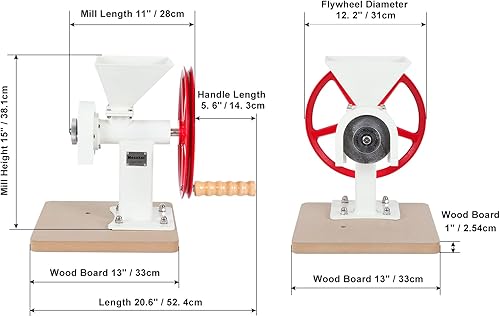 Miniatura 5 de Molino manual de grano manual. Molinillo de harina de trigo y maíz. Fabricante de mantequilla de maní Masa. Rebabas de acero inoxidable