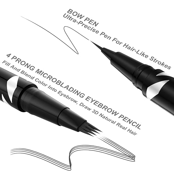 LAVONE Waterproof Eyebrow Pen, with 4-Fork-Tip and Precise Brow pencil, Eyebrow Pencils for women, Create Natural Brows, Last All-Day, Black