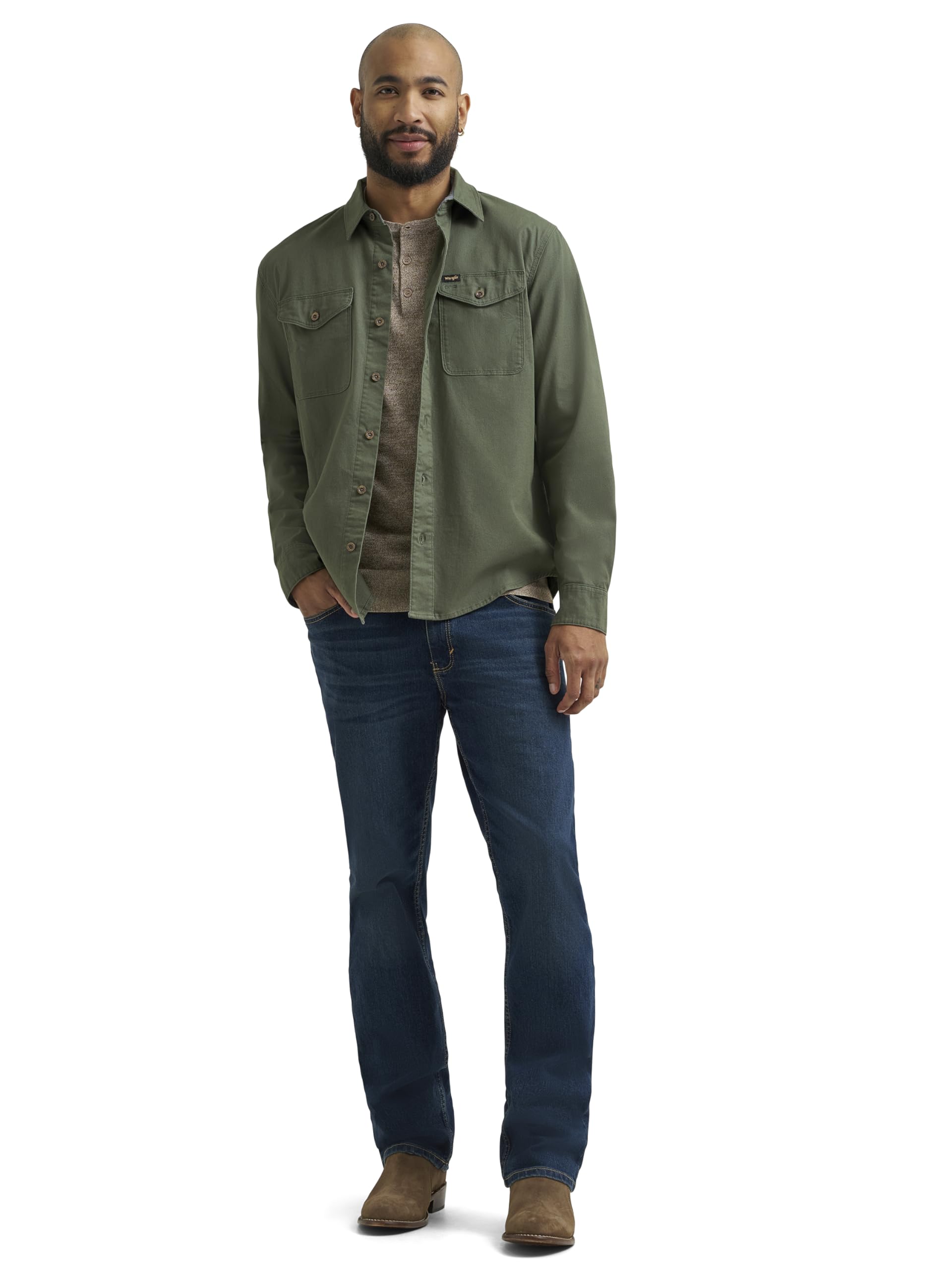 Wrangler Men's Long Sleeve Shirt Camisa de Manga Larga para Hombre Hombre