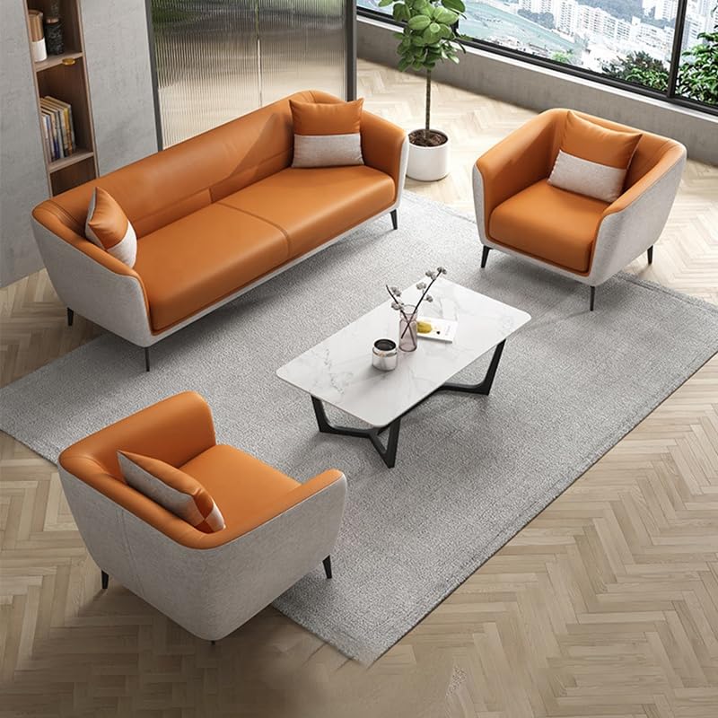 Poppins HOME Modern Sofa Set for Living Room, Tan and Grey (3 Seater)
