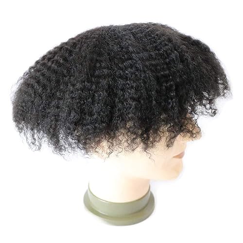 Miniatura 6 de AfroToupee - Pelucas afroamericanas para hombres, 360 ondas, unidad de cabello masculino, 0.236 in, tejido afro, tupé, cabello humano, 8 x 10