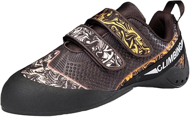 Rock Climbing Shoes for Men Professional Bouldering Shoes Sticky Rubber Anti-Slip Lightweight Breathable with Hook-and-Loop Straps