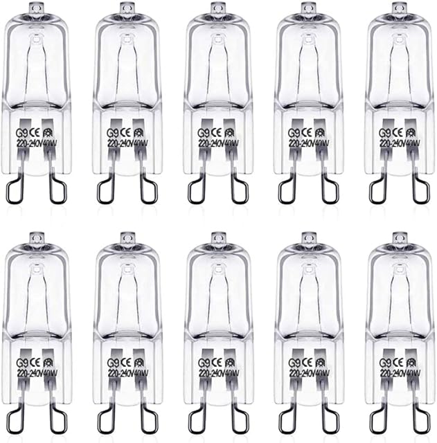 DoRight 10 Pack Wax Burner Bulbs G9 Halogen Bulbs 40W, Wax Melt Burner Bulbs 230V 2700K Warm White G9 Dimmable Halogen Bulb Capsule for Wax Melt Lamp Replacement Candle & Nightlights Wax Warmers