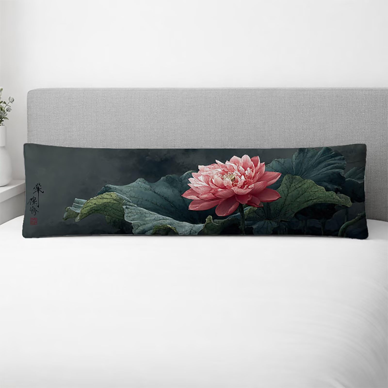 FGYB-4458 Poduszka do spania na boku, kwiatowa, rozszerzona poszewka na poduszkę 60 x 180 cm, długa poszewka na poduszkę 180 x 60 cm, miękka w dotyku, wygodna, oddychająca, na sofę, łóżko, chiński